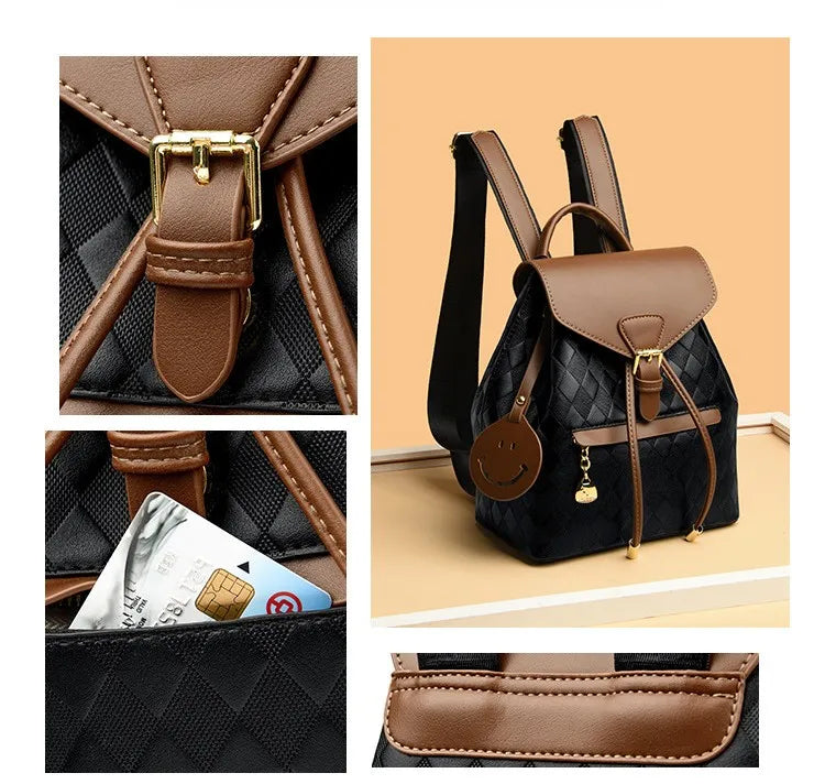 Zyra Bloom LuxeWeave Convertible Leather Backpack for Women | Premium Casual Shoulder Bag for Travel, College & Everyday Use