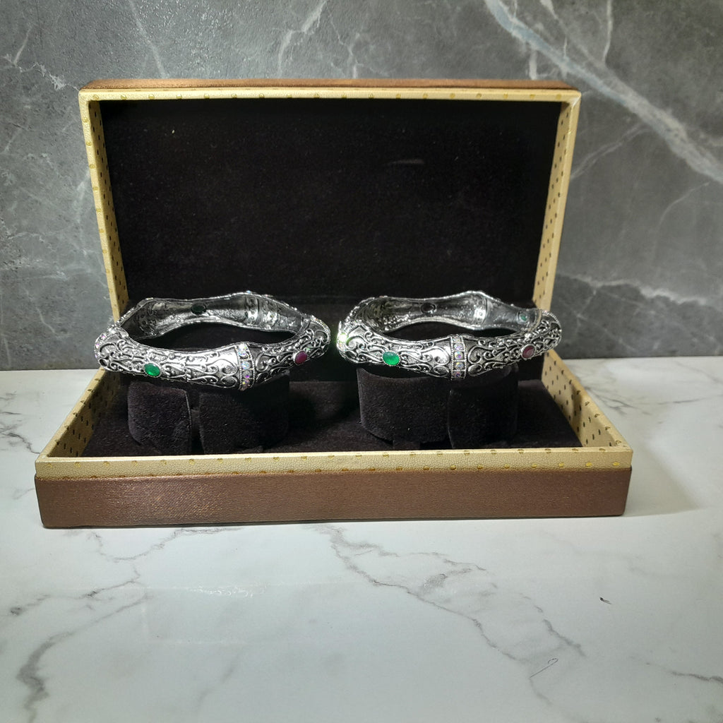 Zyra Bloom Shahi Antique Openable Bangles