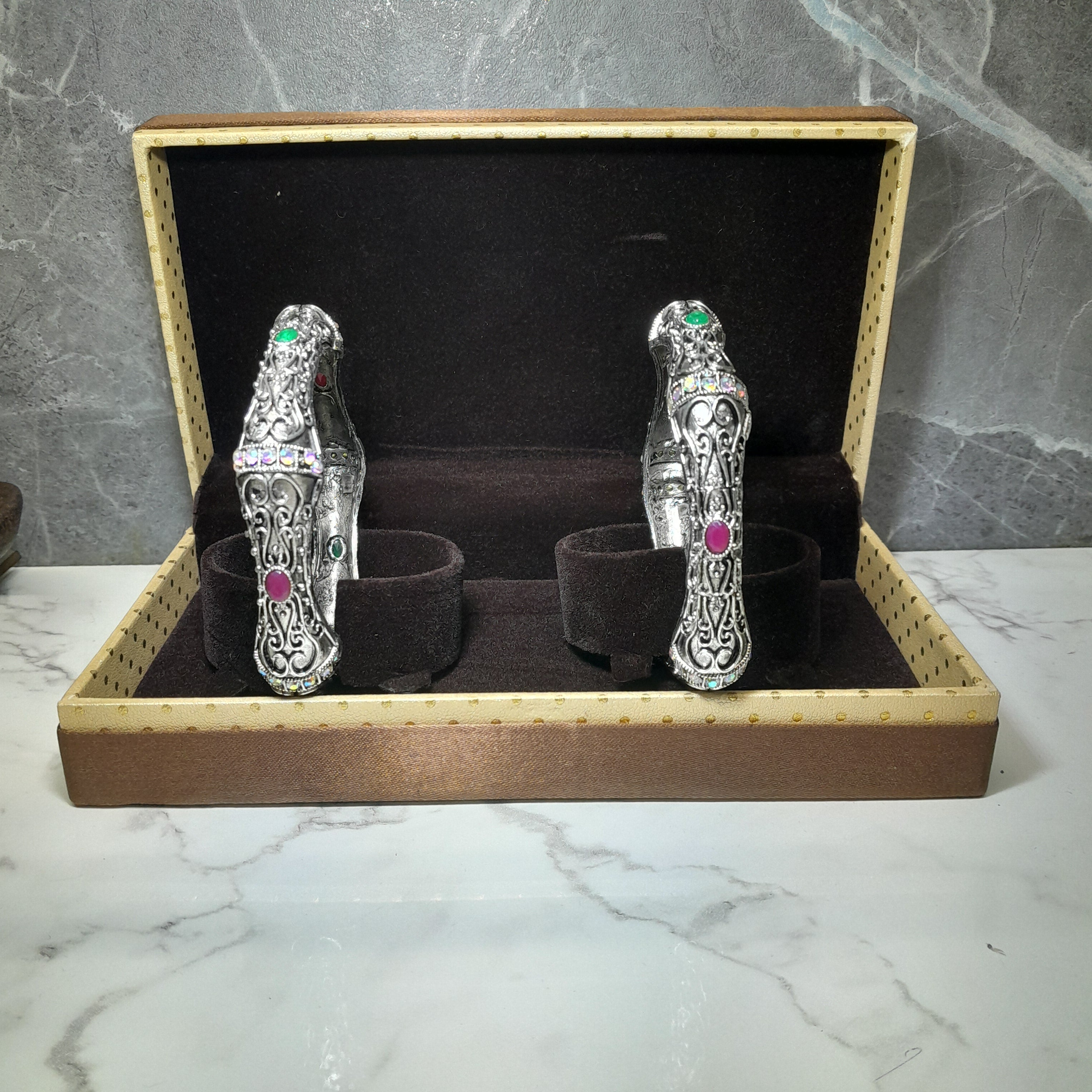 Zyra Bloom Shahi Antique Openable Bangles