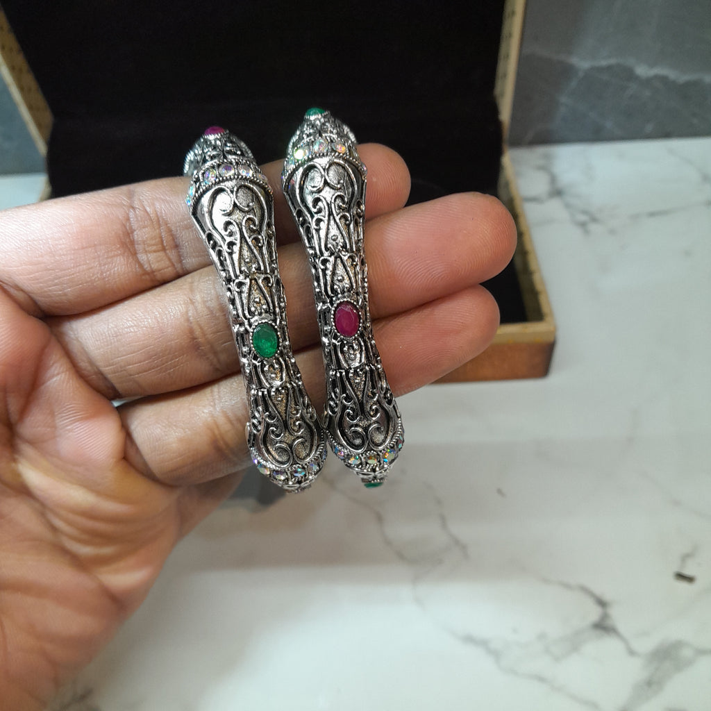 Zyra Bloom Shahi Antique Openable Bangles