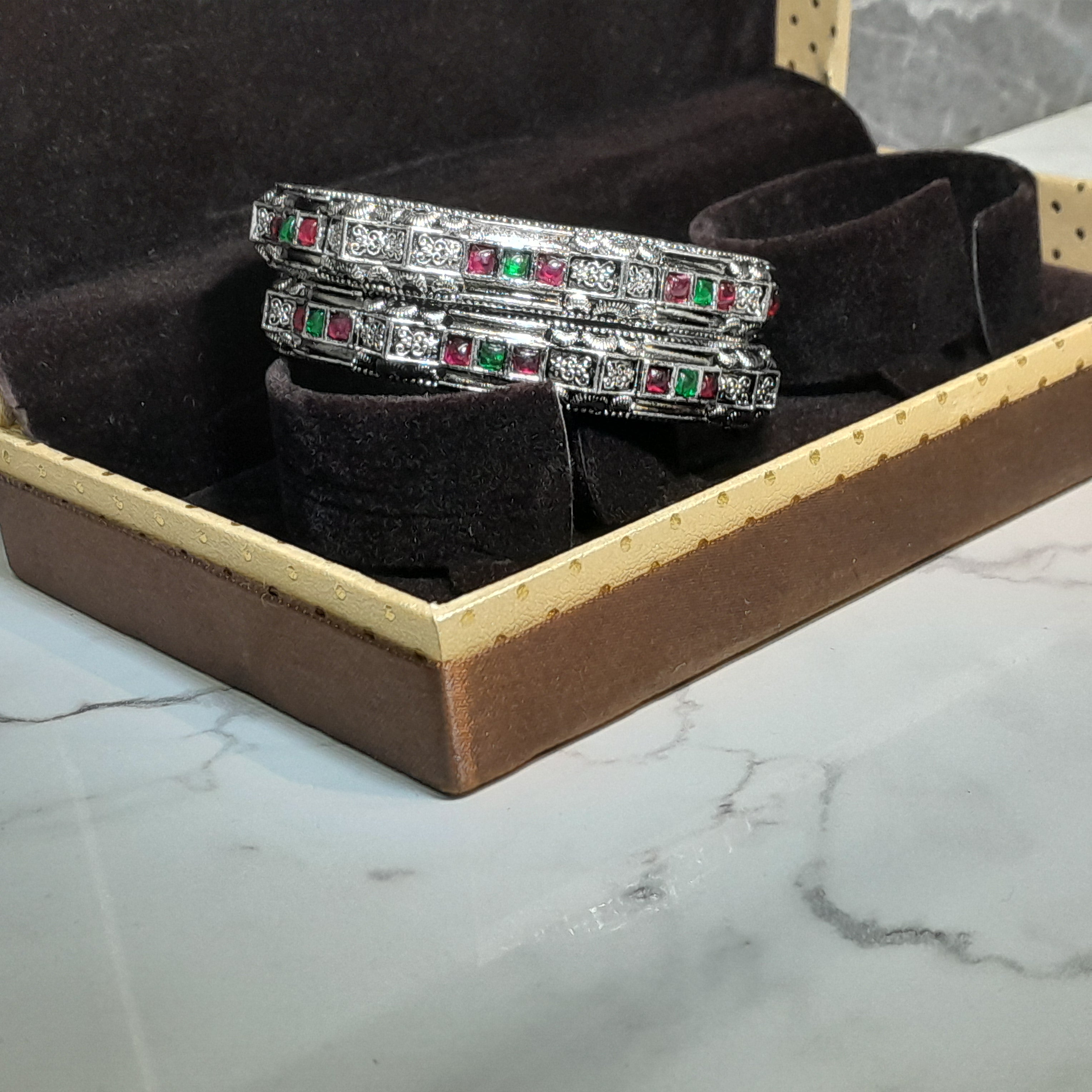 Zyra Bloom Anaya Antique Bangles