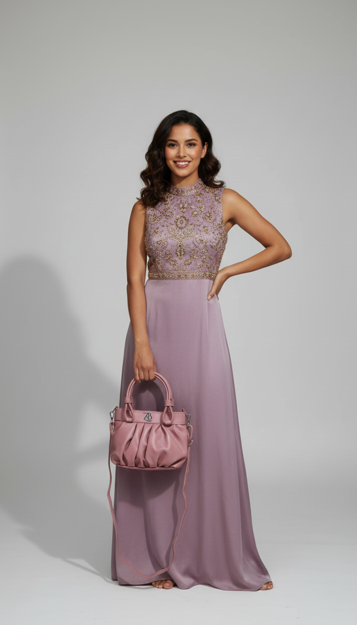 Zyra Bloom AuraSoft Pleated Mini Tote