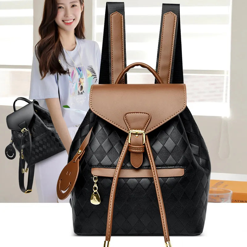 Zyra Bloom LuxeWeave Convertible Leather Backpack for Women | Premium Casual Shoulder Bag for Travel, College & Everyday Use