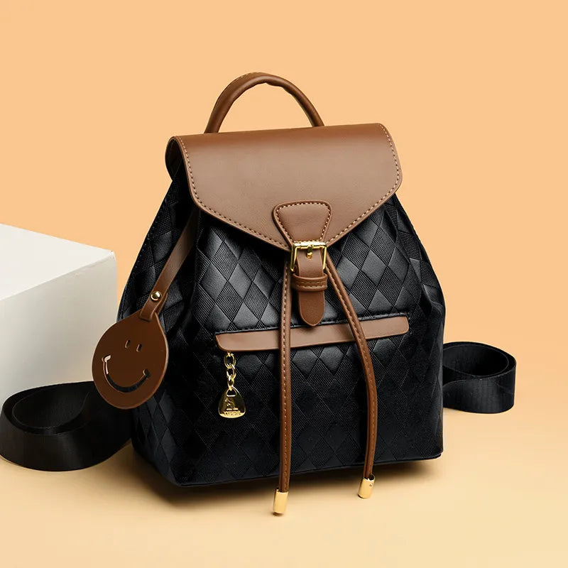 Zyra Bloom LuxeWeave Convertible Leather Backpack for Women | Premium Casual Shoulder Bag for Travel, College & Everyday Use