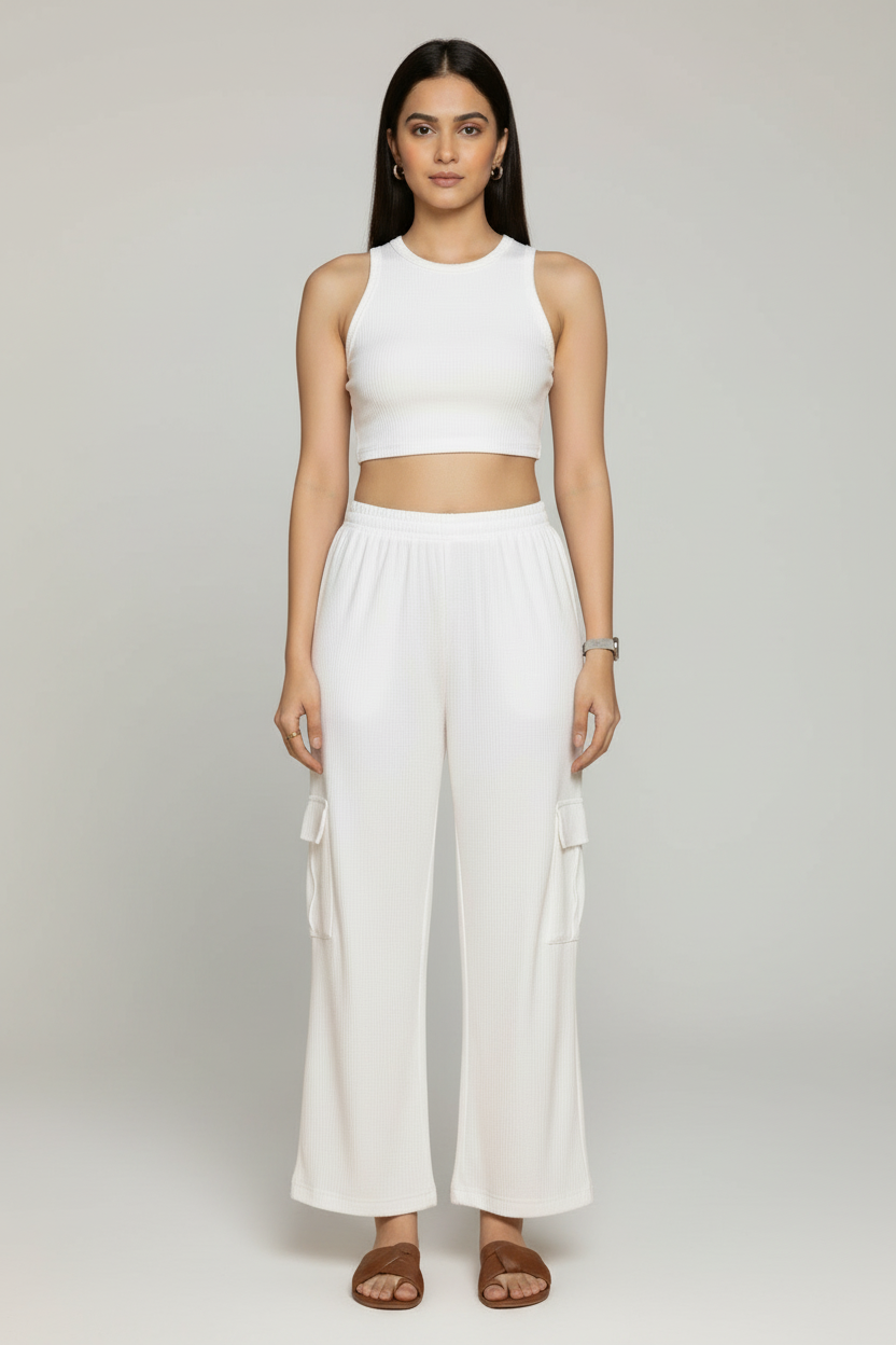 Zyra Bloom TrendRush Tank & 4-Pocket Cargo Pants Set