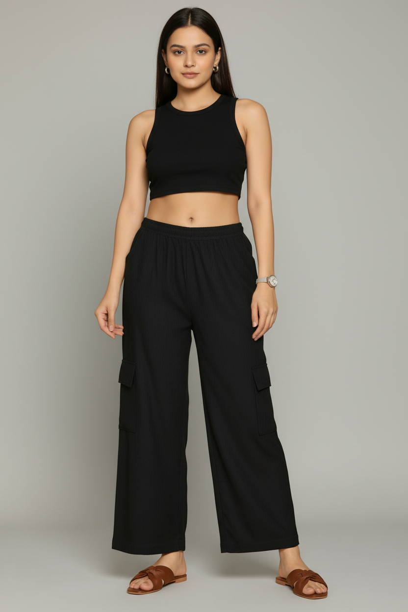 Zyra Bloom TrendRush Tank & 4-Pocket Cargo Pants Set