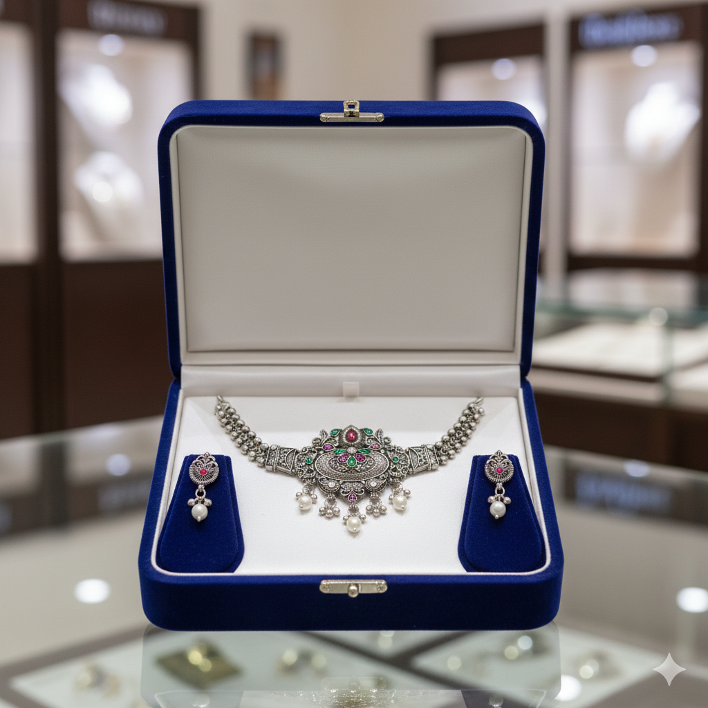 ZyraBloom Rajkumari Navrangi Choker Set