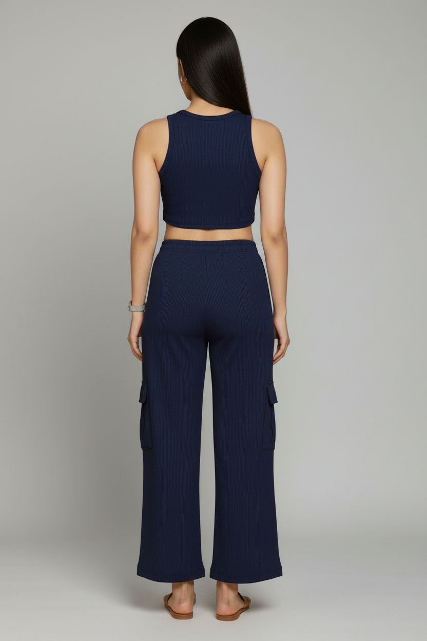 Zyra Bloom TrendRush Tank & 4-Pocket Cargo Pants Set