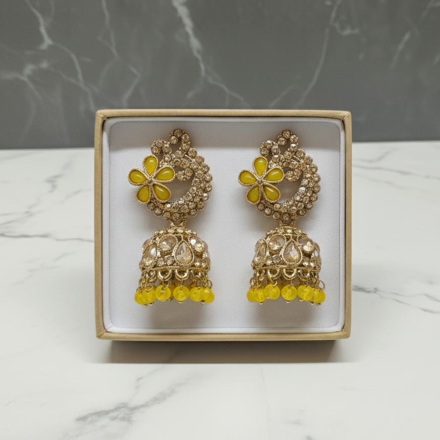 ZyraBloom Emerald Crescent Jhumka