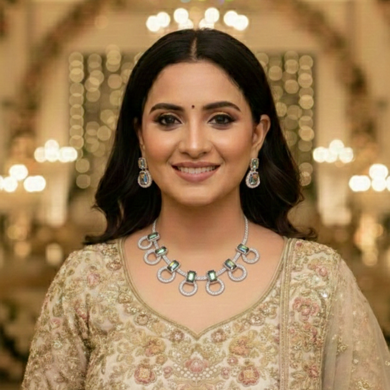 Zyra Bloom Aurora Prism Luxe Necklace Set