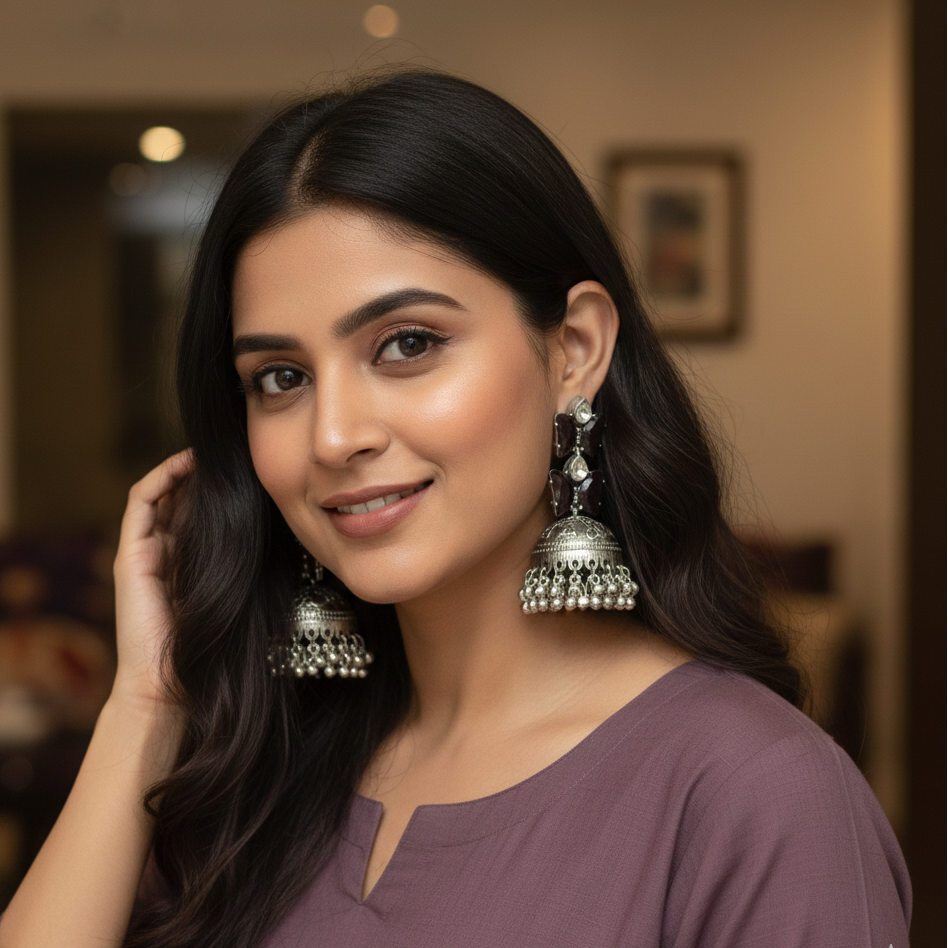 ZyraBloom Amber Wings Jhumka