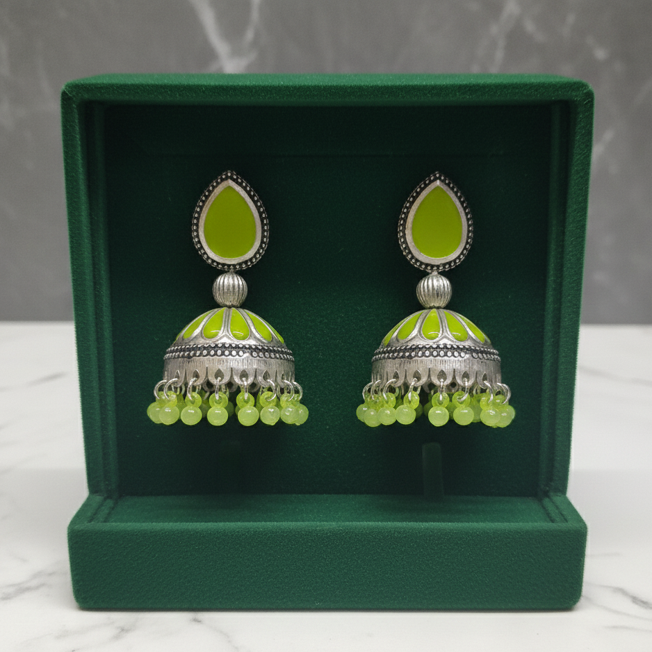 ZyraBloom Aqua Noor Traditional Jhumka