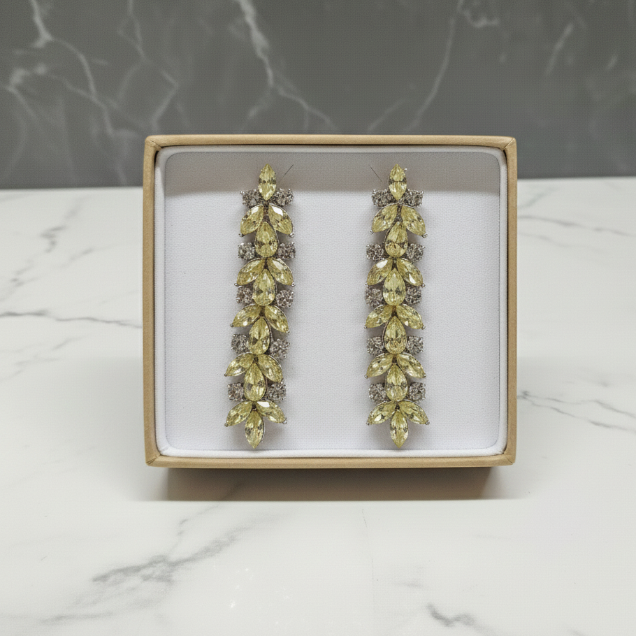 ZyraBloom Citrine Vine Drop Earrings