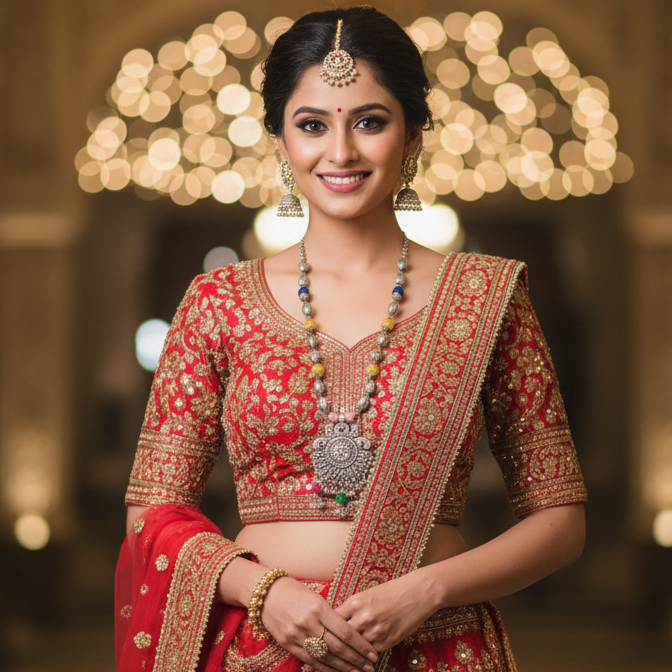 Zyra Bloom Premium Oxidised Necklace & Earrings Set