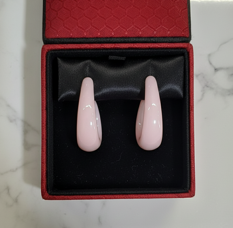 ZyraBloom Blush Drop Hoop Earrings