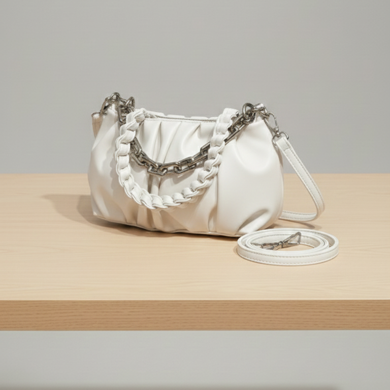 Zyra Bloom LuxeBraided Chain Shoulder Bag