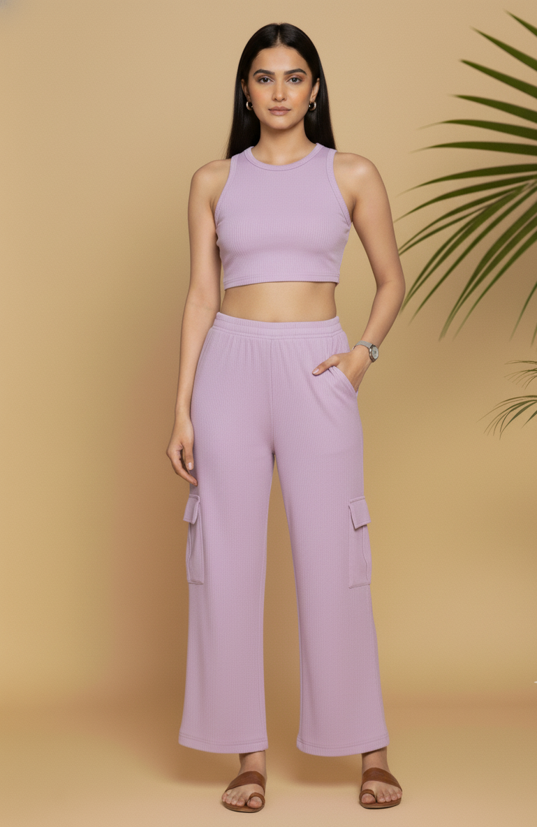 Zyra Bloom TrendRush Tank & 4-Pocket Cargo Pants Set