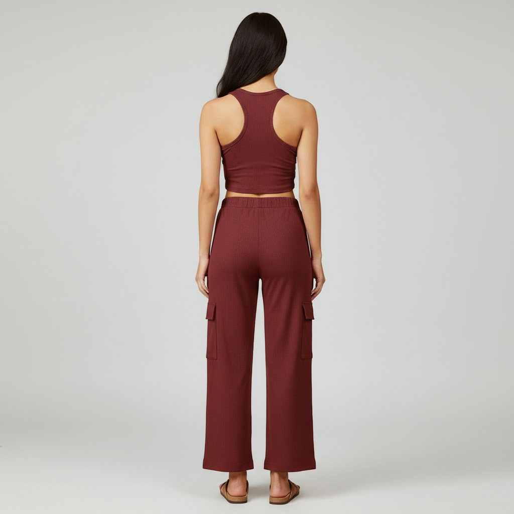 Zyra Bloom TrendRush Tank & 4-Pocket Cargo Pants Set