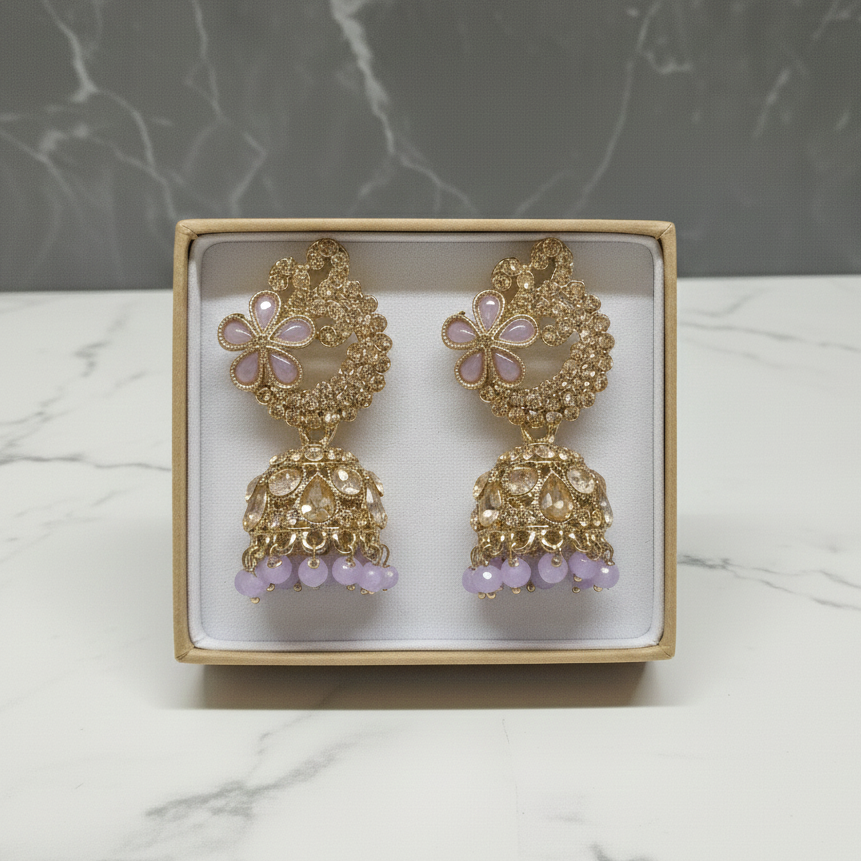 ZyraBloom Emerald Crescent Jhumka