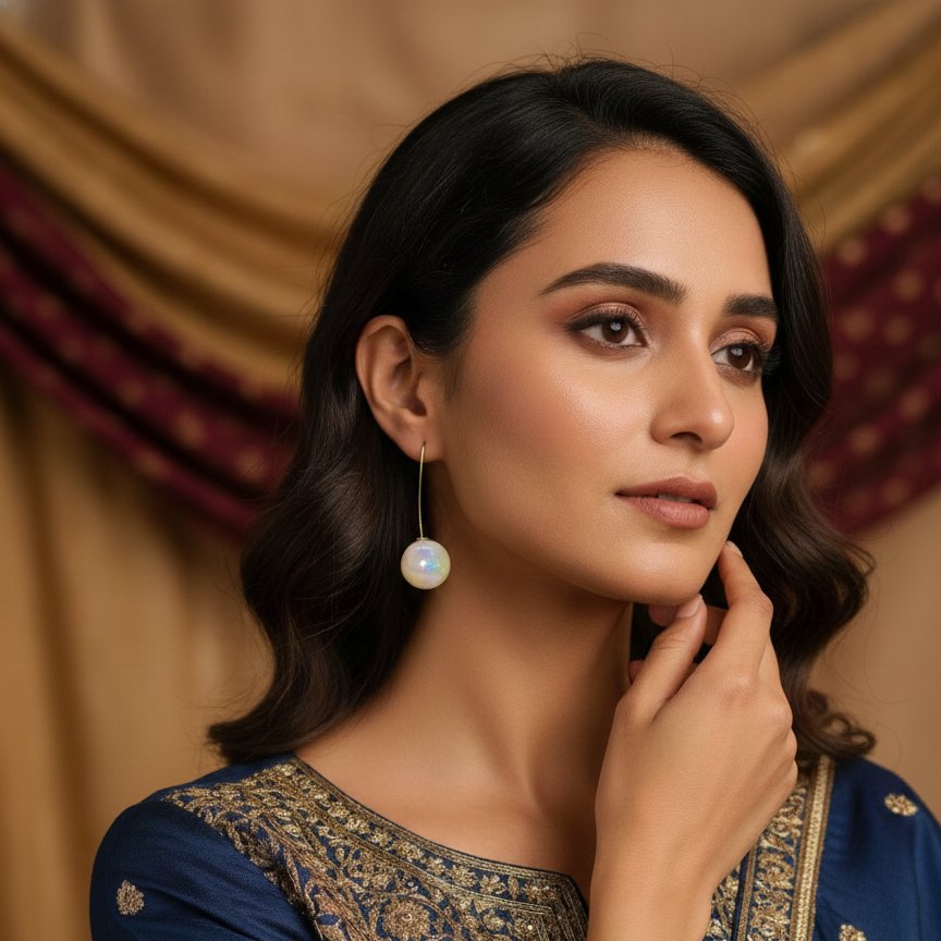 ZyraBloom Elegant Sphere Drop Earrings