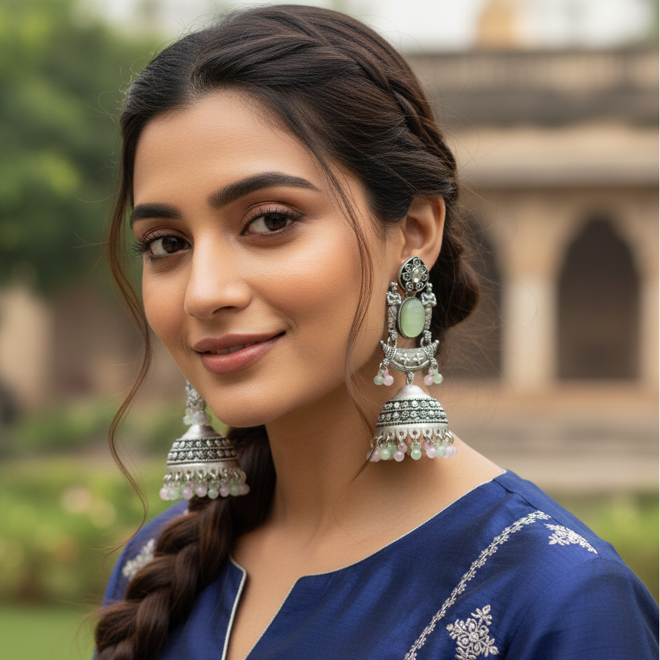 ZyraBloom Devi-Kriti Temple Earrings