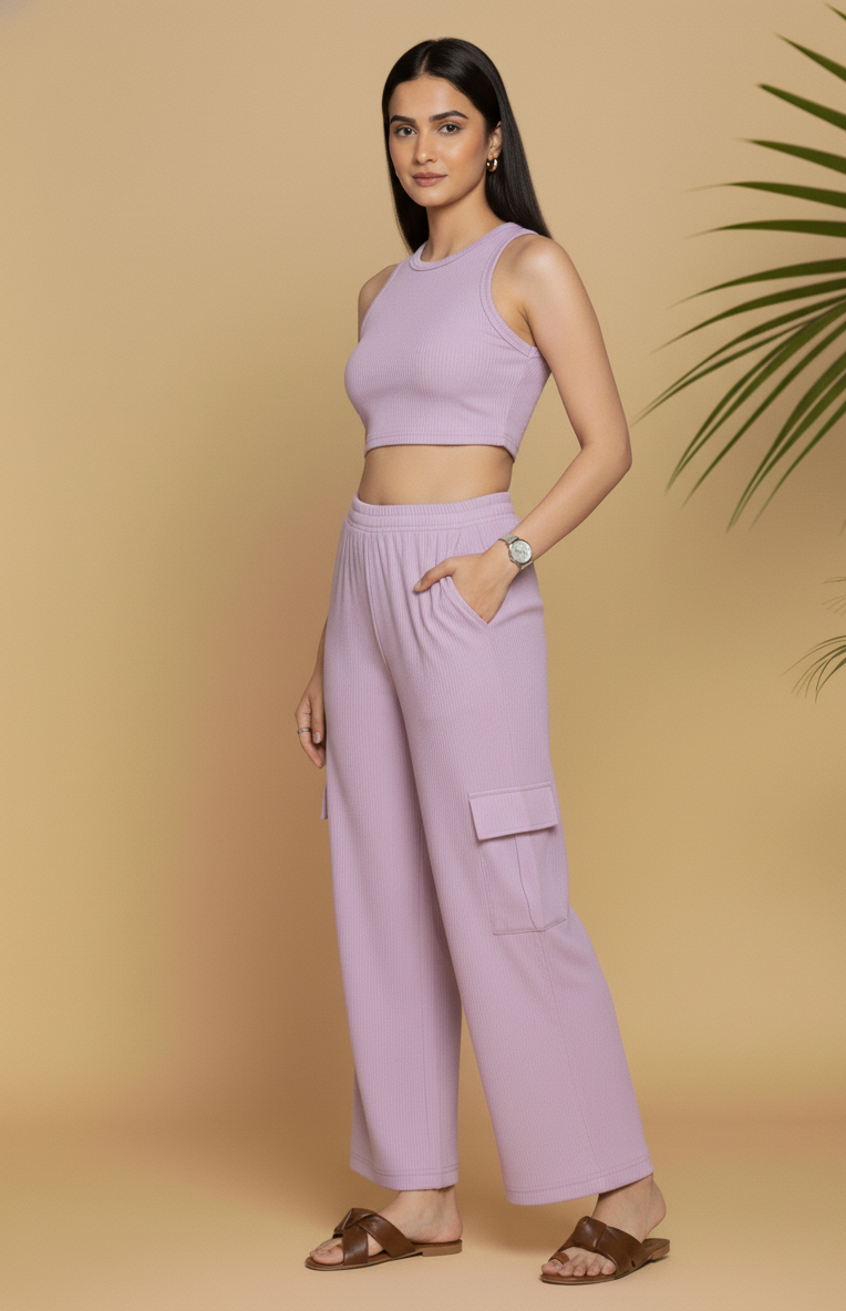 Zyra Bloom TrendRush Tank & 4-Pocket Cargo Pants Set