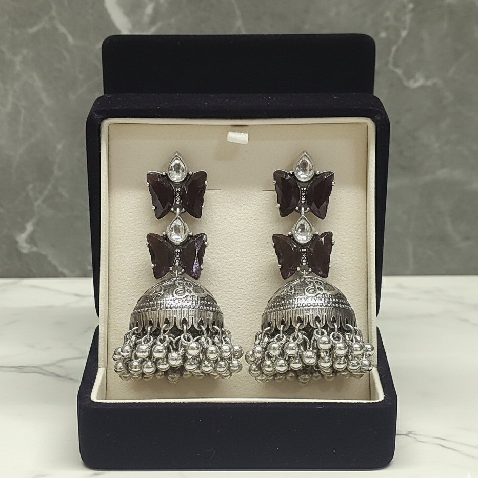 ZyraBloom Amber Wings Jhumka