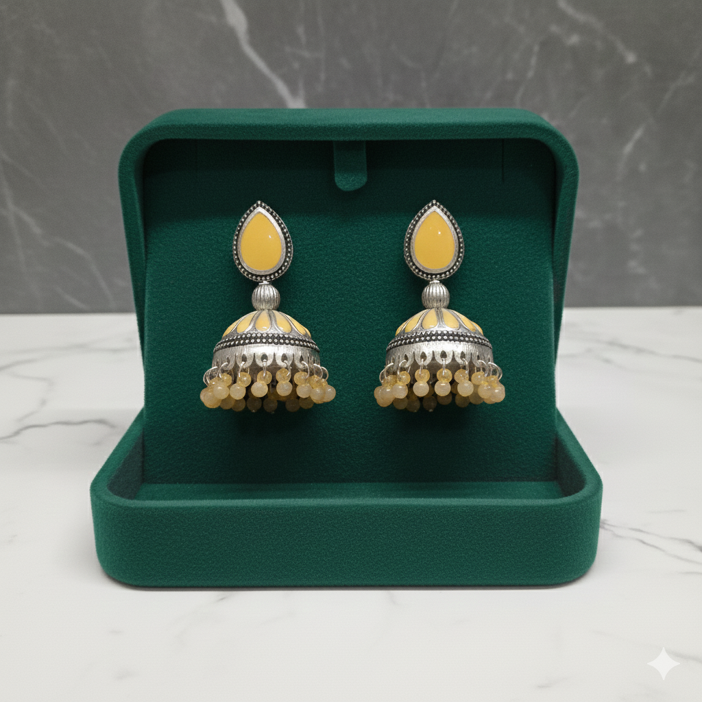 ZyraBloom Aqua Noor Traditional Jhumka