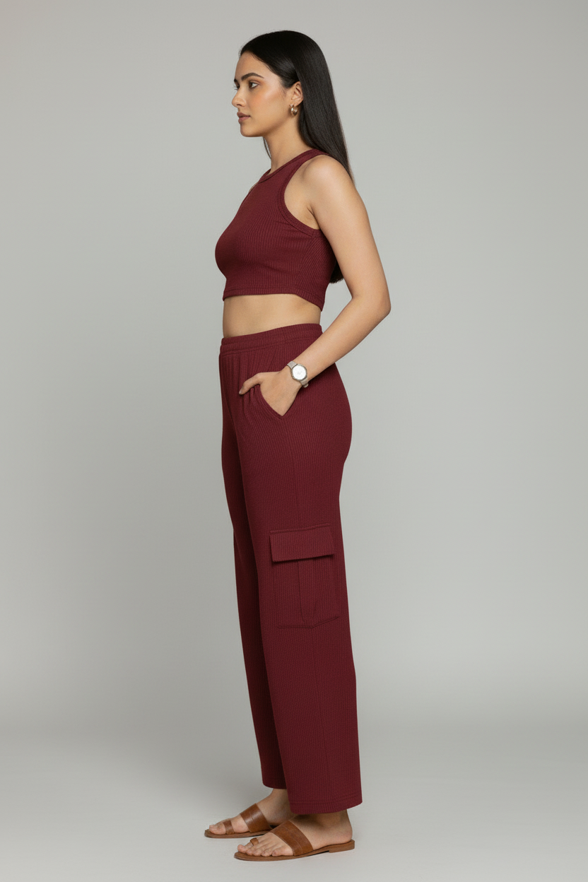 Zyra Bloom TrendRush Tank & 4-Pocket Cargo Pants Set