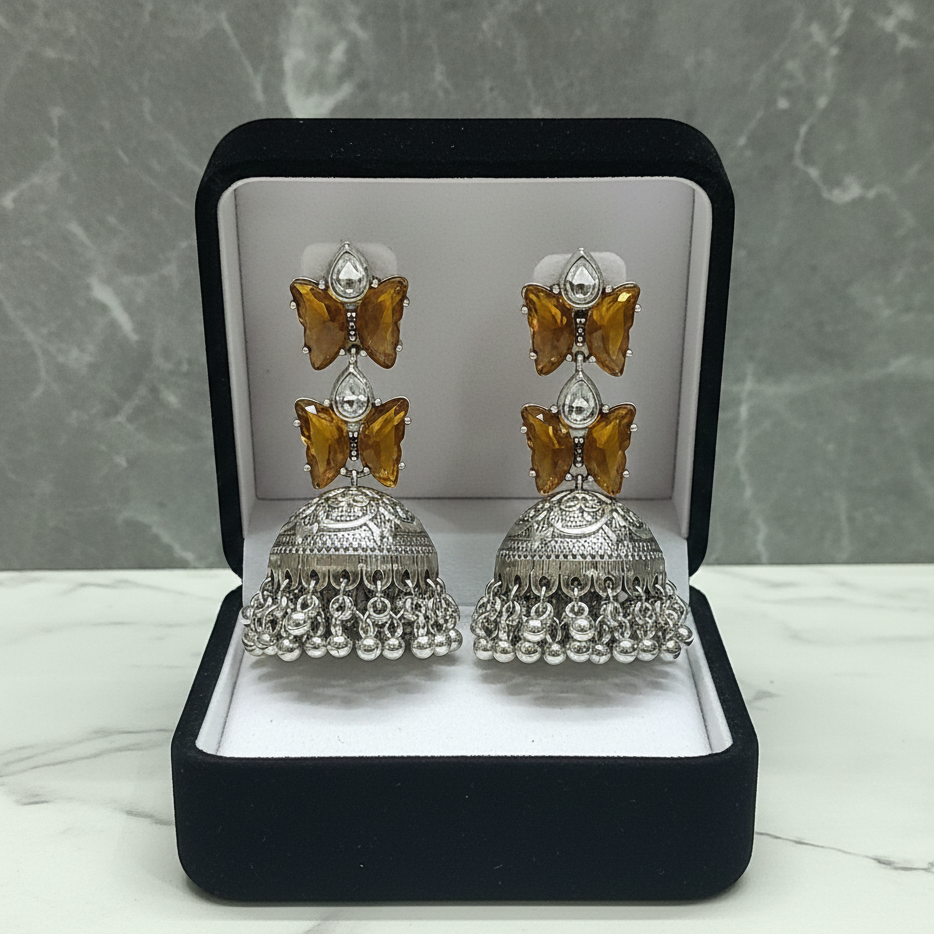 ZyraBloom Amber Wings Jhumka