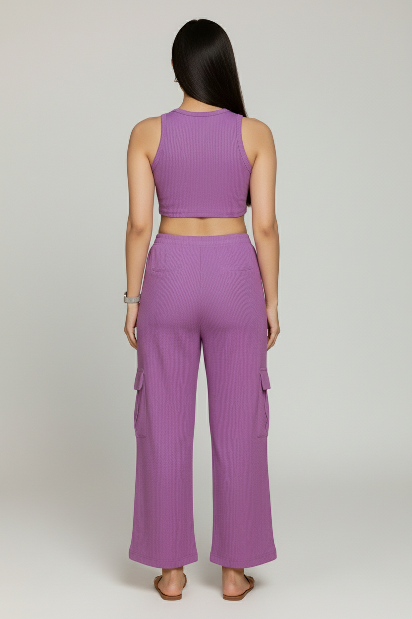 Zyra Bloom TrendRush Tank & 4-Pocket Cargo Pants Set