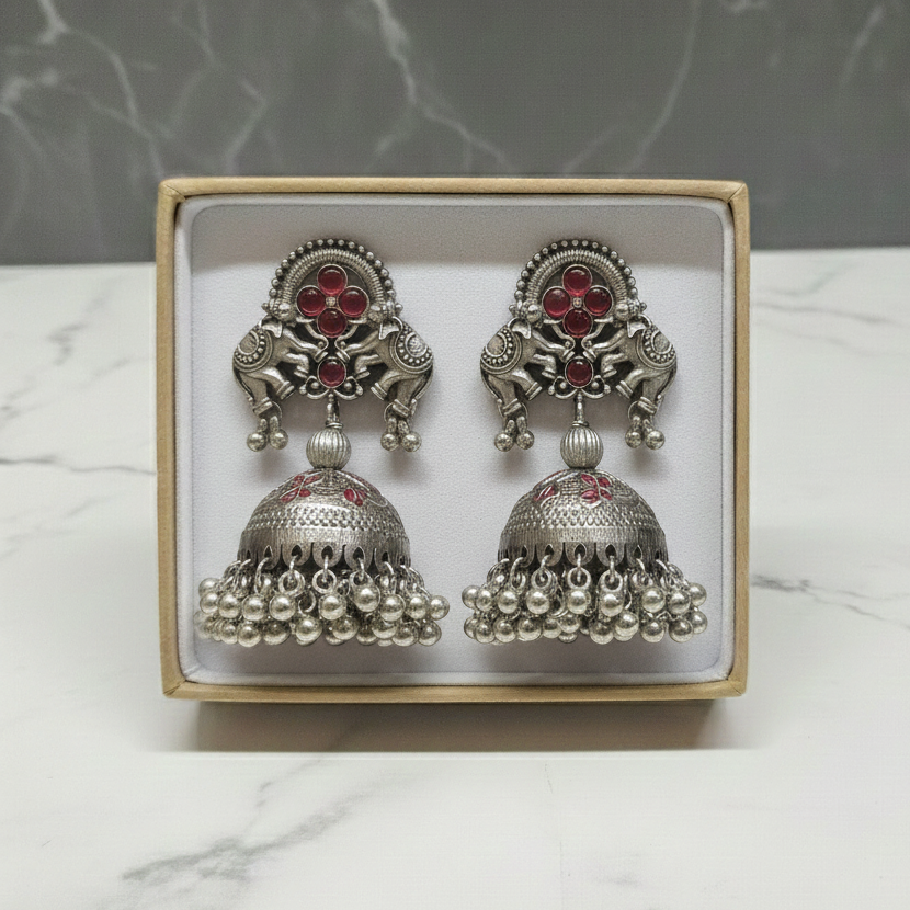 ZyraBloom Kumkum Kriti Temple Jhumka