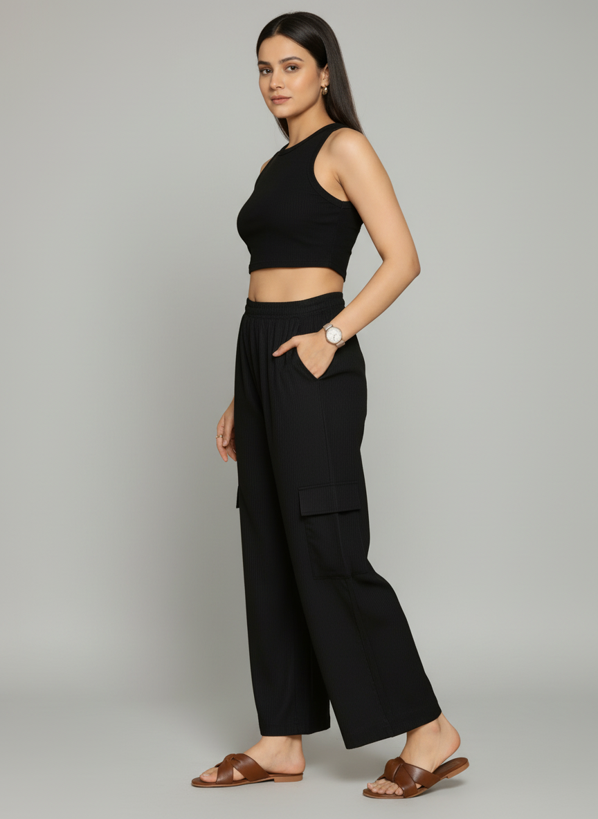 Zyra Bloom TrendRush Tank & 4-Pocket Cargo Pants Set