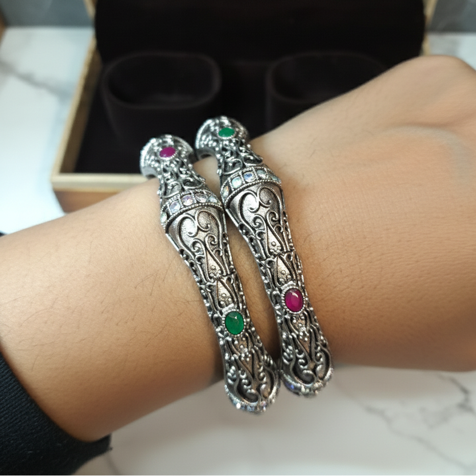 Zyra Bloom Shahi Antique Openable Bangles