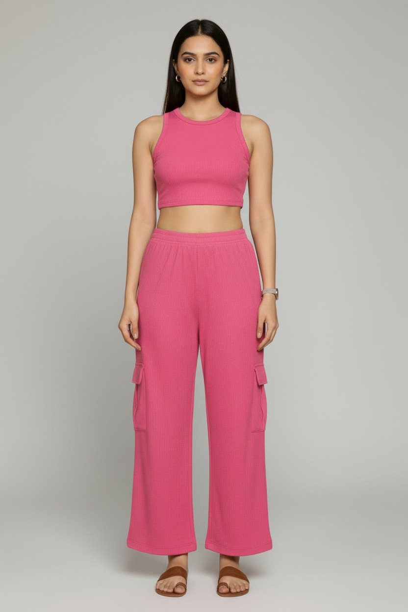 Zyra Bloom TrendRush Tank & 4-Pocket Cargo Pants Set