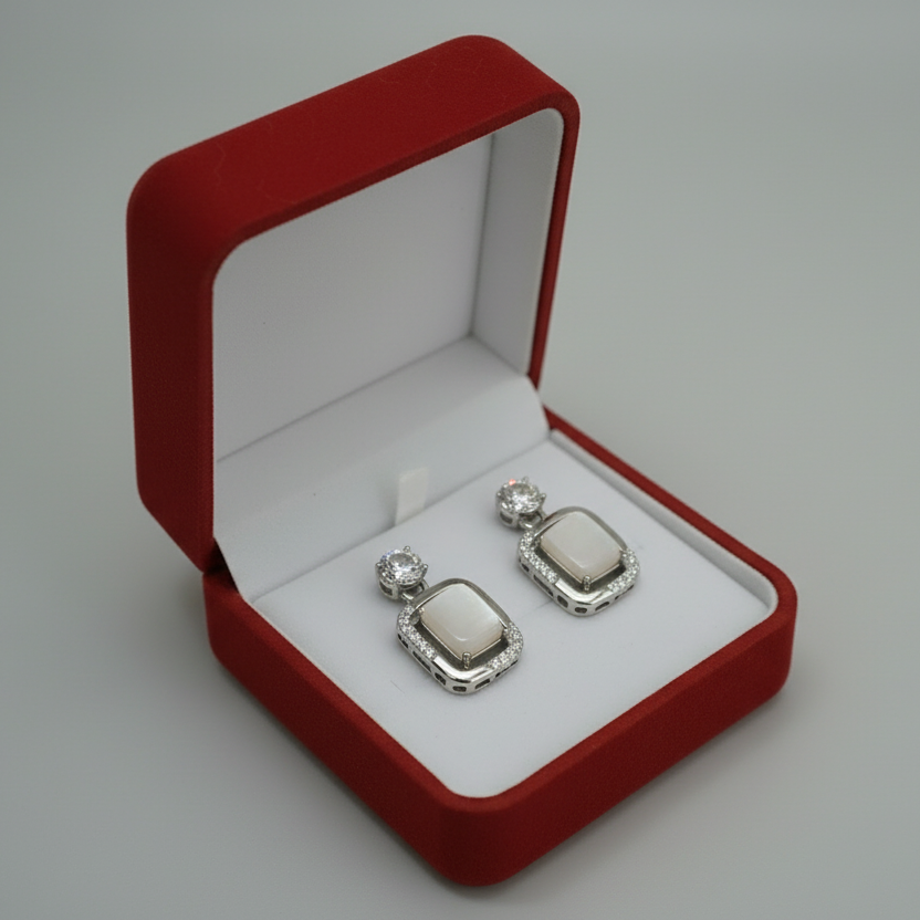 ZyraBloom Ivory Glow Zircon Earrings