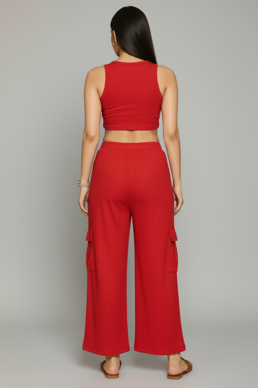 Zyra Bloom TrendRush Tank & 4-Pocket Cargo Pants Set