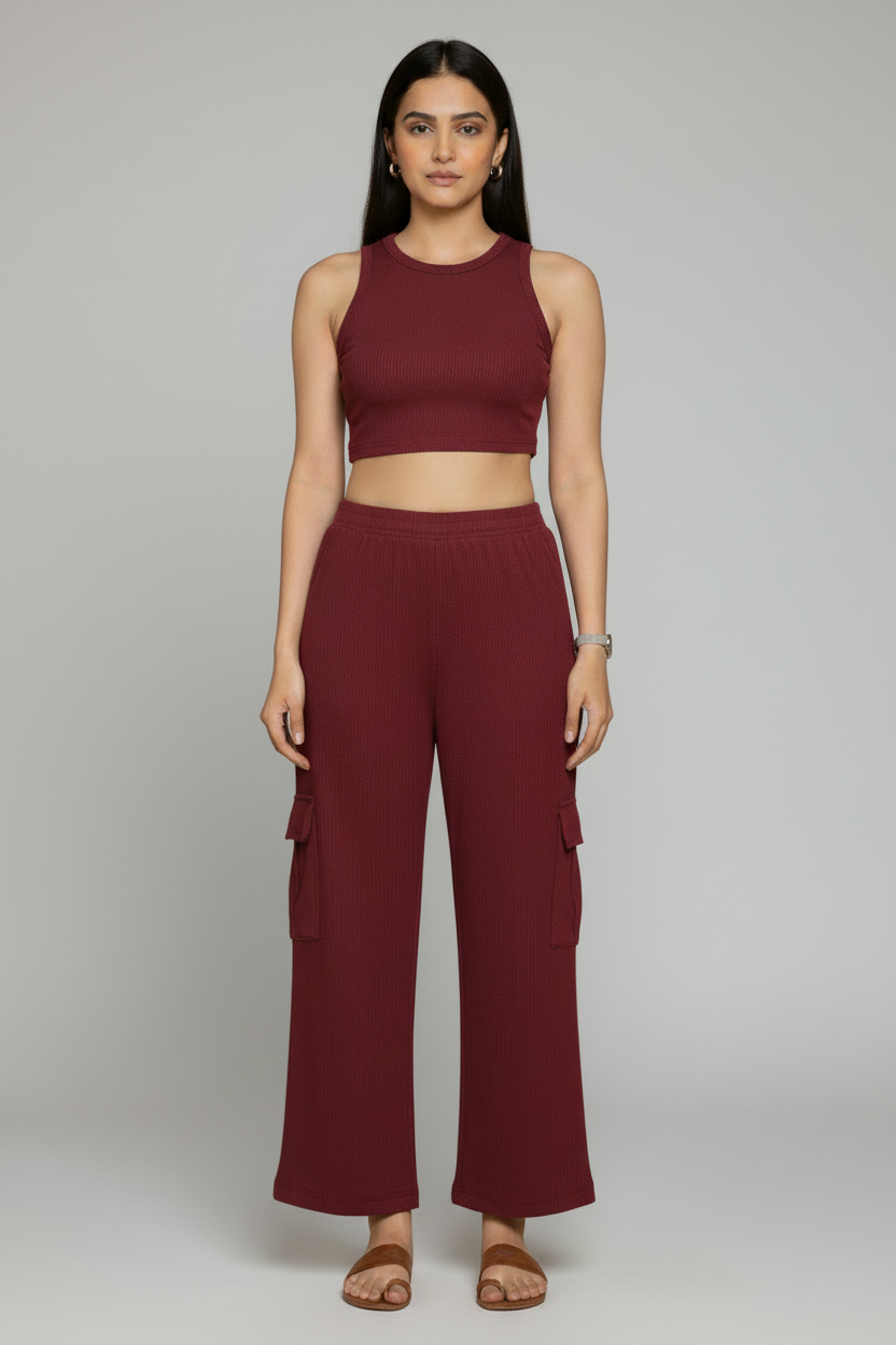 Zyra Bloom TrendRush Tank & 4-Pocket Cargo Pants Set