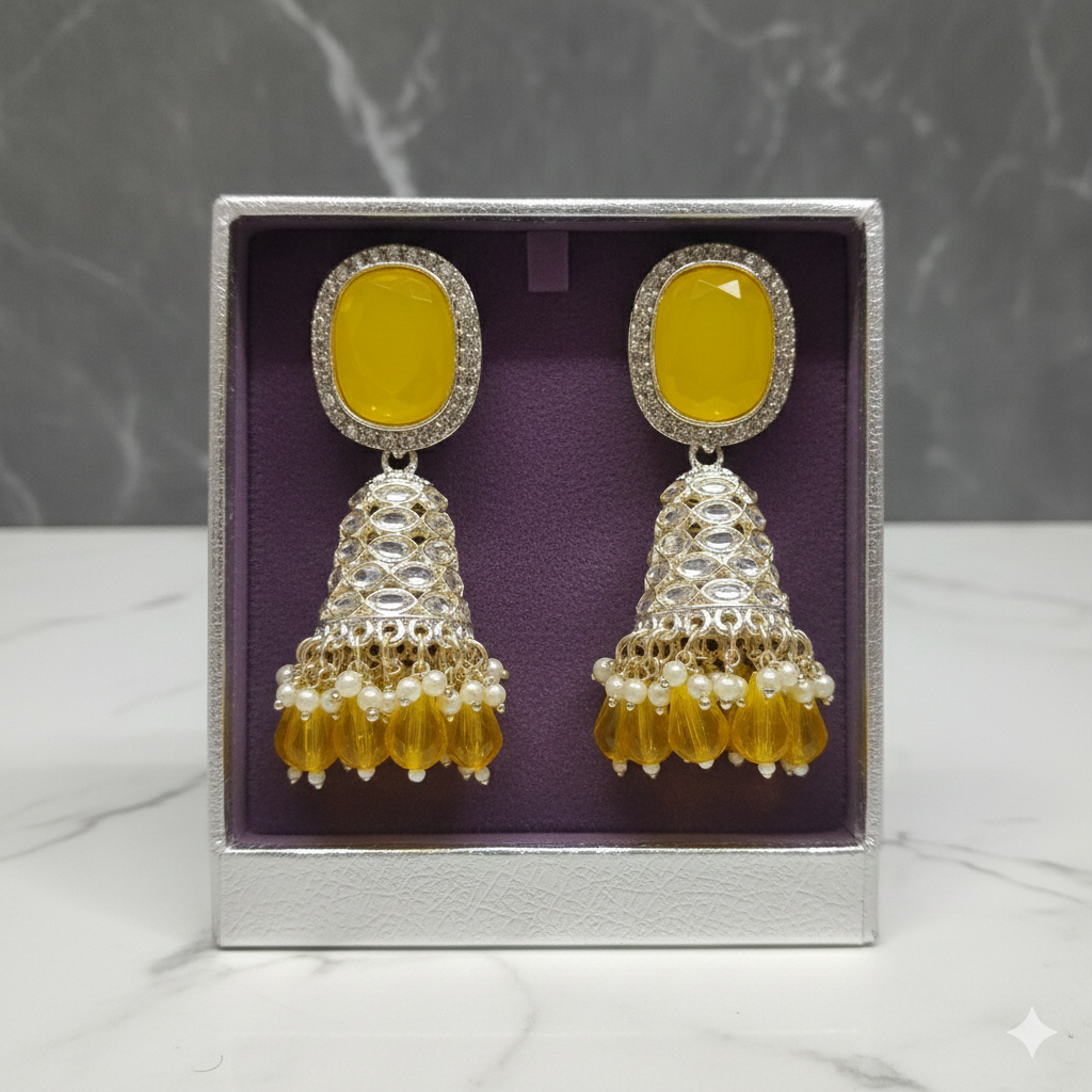 ZyraBloom Citrine Bell Earrings