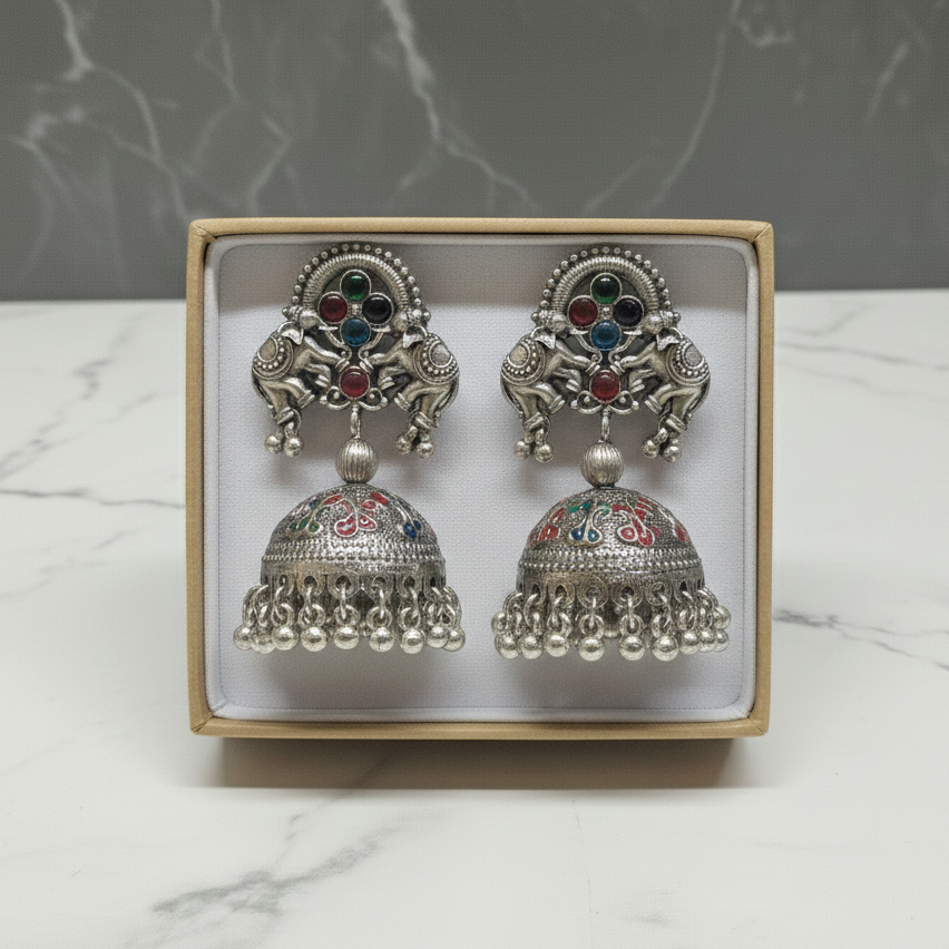 ZyraBloom Kumkum Kriti Temple Jhumka