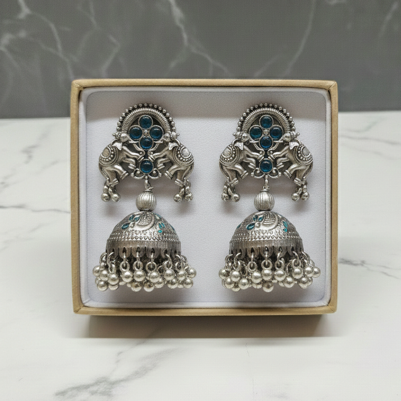 ZyraBloom Kumkum Kriti Temple Jhumka