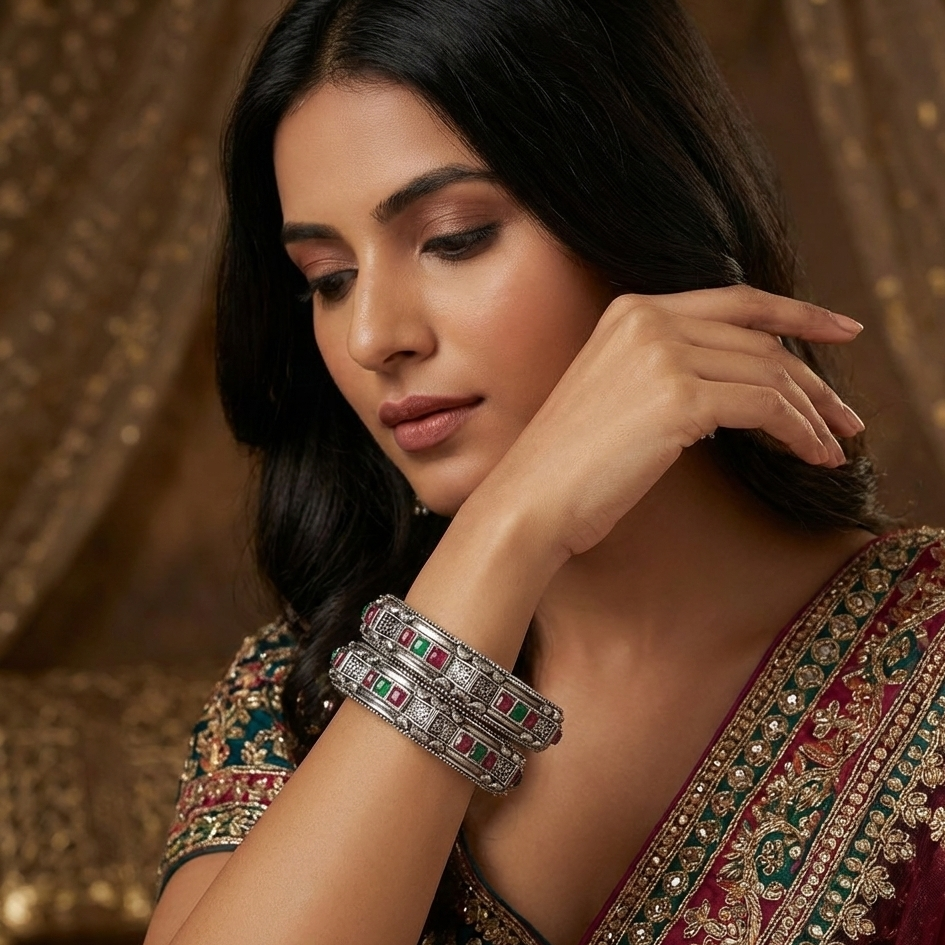 Zyra Bloom Anaya Antique Bangles