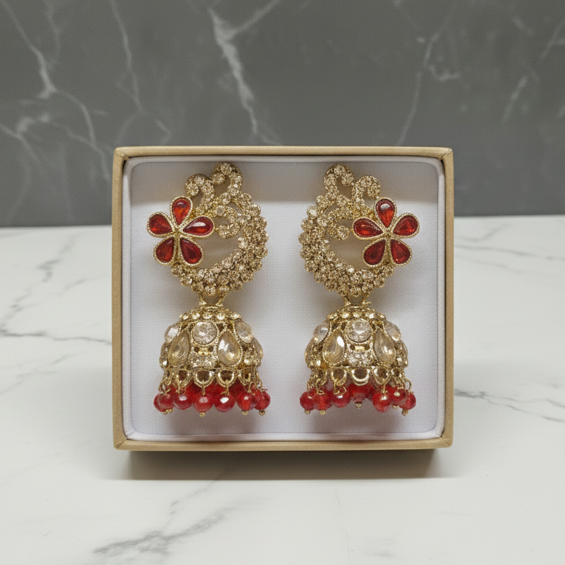 ZyraBloom Emerald Crescent Jhumka