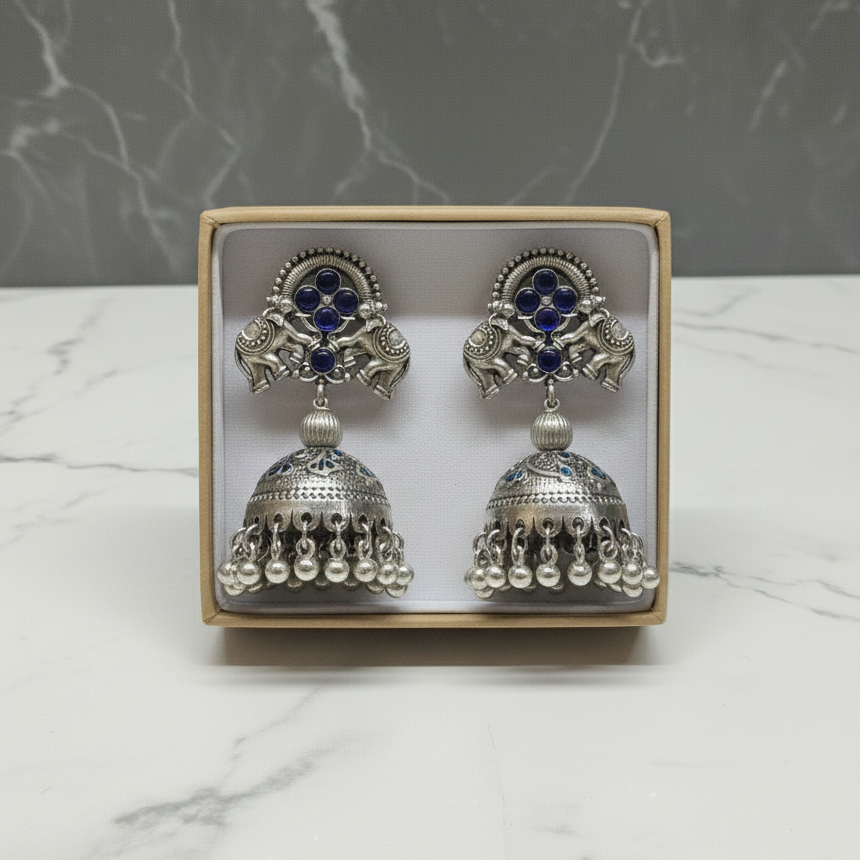 ZyraBloom Kumkum Kriti Temple Jhumka