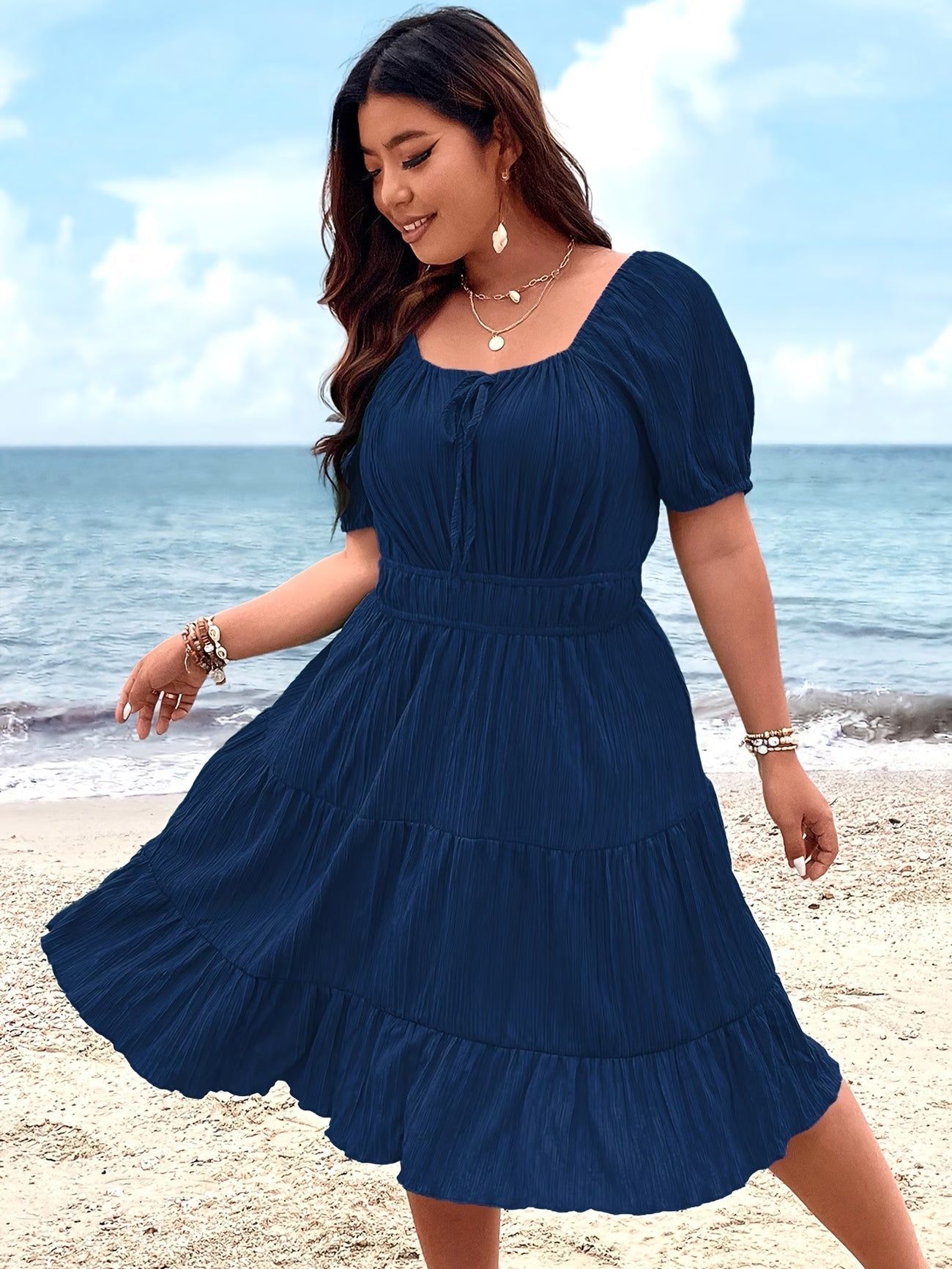 Women’s Plain Daily Short Sleeve SunDress